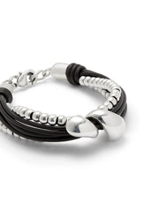 Bracelet Anima Leather With Two Drops
