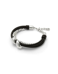 Bracelet Anima Leather With Two Drops