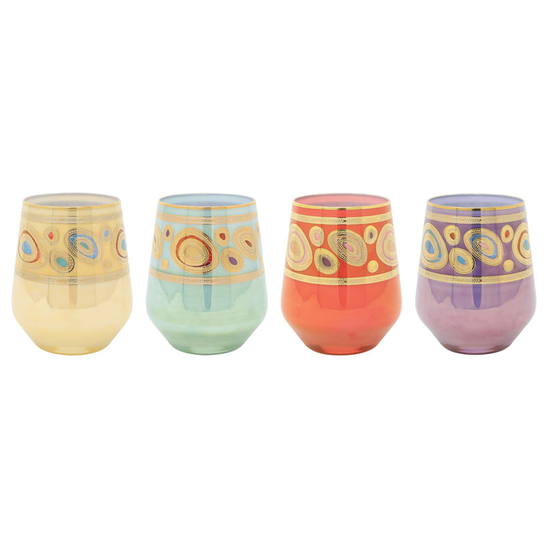 Regalia Assorted Stemless Wine Glasses - Set Of 4