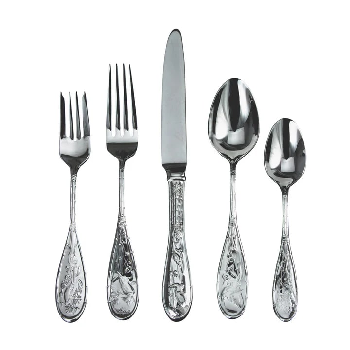 Japanese Bird Mirrored 18/10 Stainless Steel 20 Piece Flatware Set