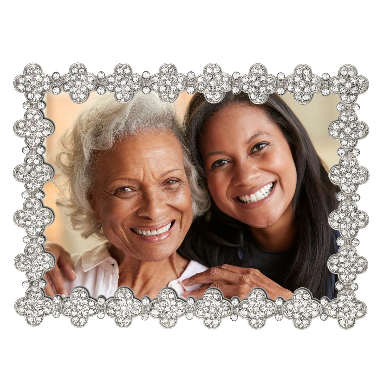 Pavé Clover Frame 4x6" - Silver