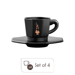 Set 4 8-Faces Cups Black