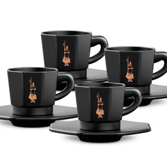 Set 4 8-Faces Cups Black