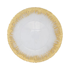 Rufolo Glass Gold Brushstroke Service Plate/charger