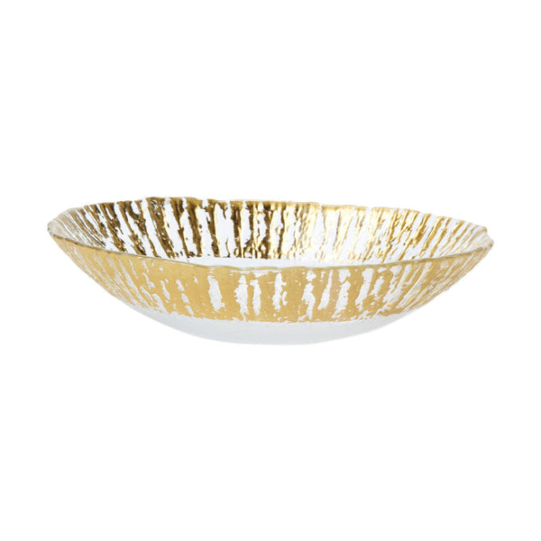 Rufolo Glass Gold Medium Oval Serving Bowl