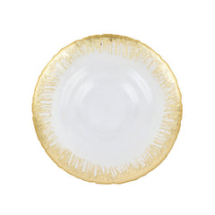 Rufolo Glass Gold Brushstroke Medium Shallow Bowl