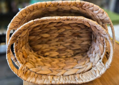 Rustic Oval Baskets, Handwoven - 24 Pieces (12 Md 12 Lg)