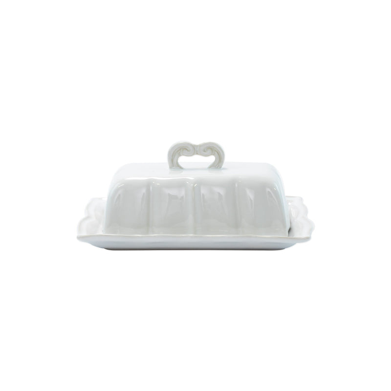 Incanto Stone White Baroque Butter Dish