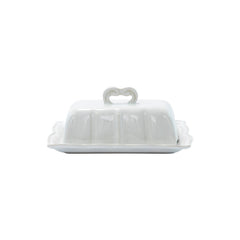 Incanto Stone White Baroque Butter Dish