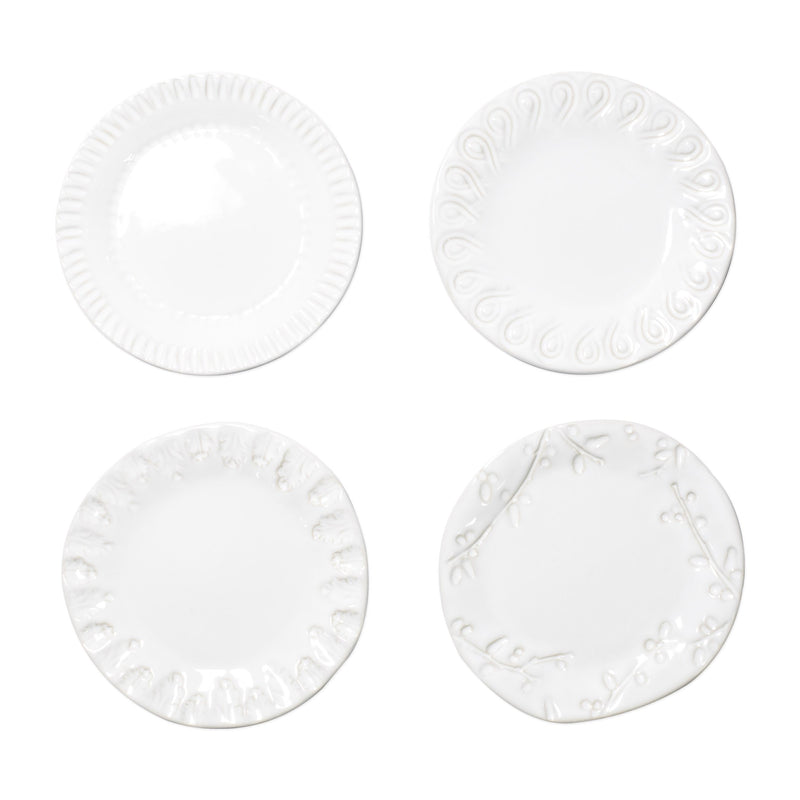 Incanto Stone White Assorted Canape Plates - Set Of 4