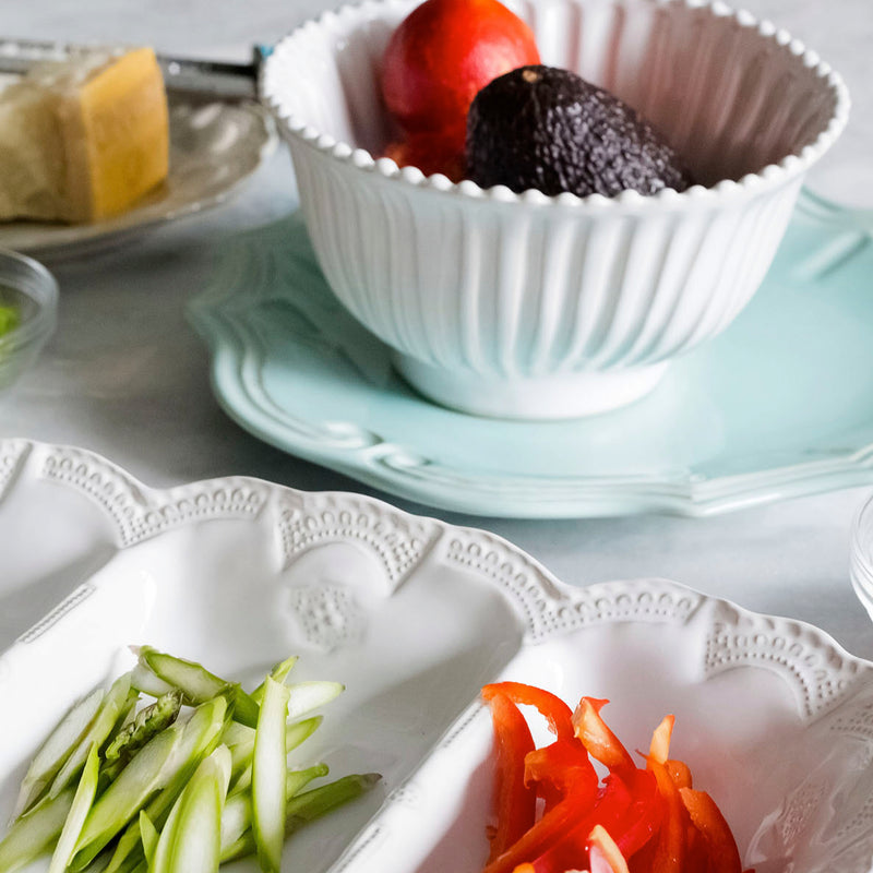 Incanto Stone White Stripe Small Serving Bowl