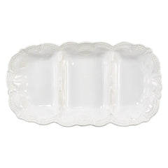 Incanto Stone White Lace Medium Three-part Server