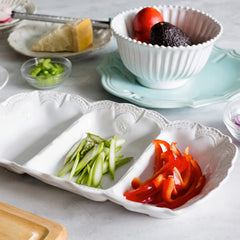 Incanto Stone White Lace Medium Three-part Server