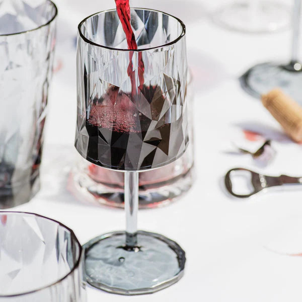 Superglass Smoke Gray Wine Glass