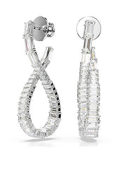 Hyperbola Pierced Drop Earrings Infinity White
