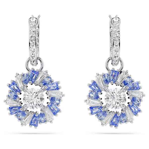 Idyllia Flower Pierced Earrings Drop White/Blue