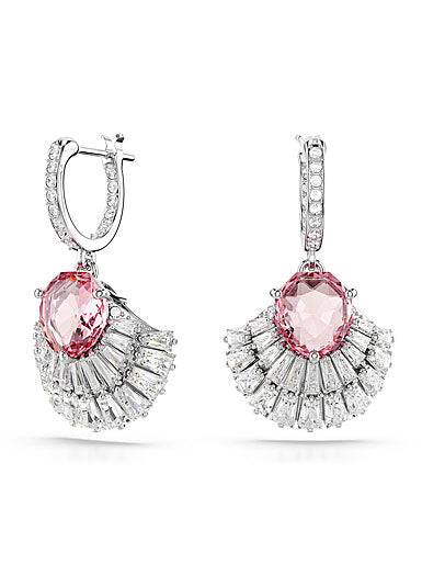 Idyllia Drop Pierced Earrings Shell Pink/White