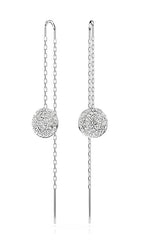 Meteora Drop Pierced Earrings Chain White