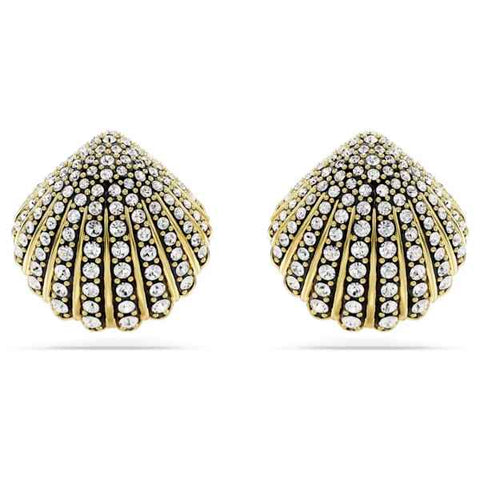 Idyllia Shell Pierced Earrings Stud White/Gold