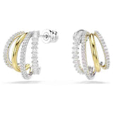 Hyperbola Pierced Earrings Hoop White/Gold