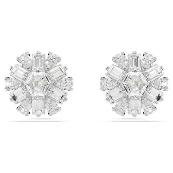 Idyllia Stud Pierced Earrings Snowflake White