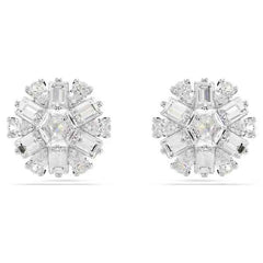 Idyllia Stud Pierced Earrings Snowflake White