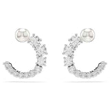 Matrix Pierced Hoop Earrings White/Pearl