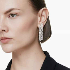 Millenia Clip Earrings Long White