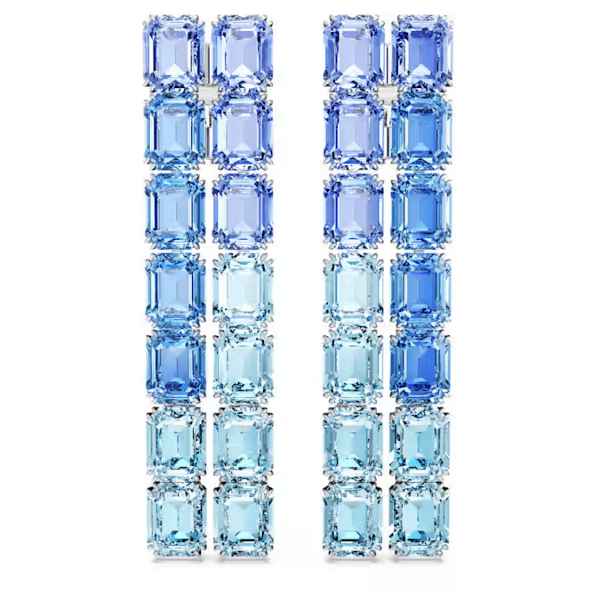 Millenia Long Clip Earrings Blue