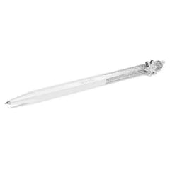 Crystalline ballpoint pen Octagon shape, Snowflake, White, White lacquered