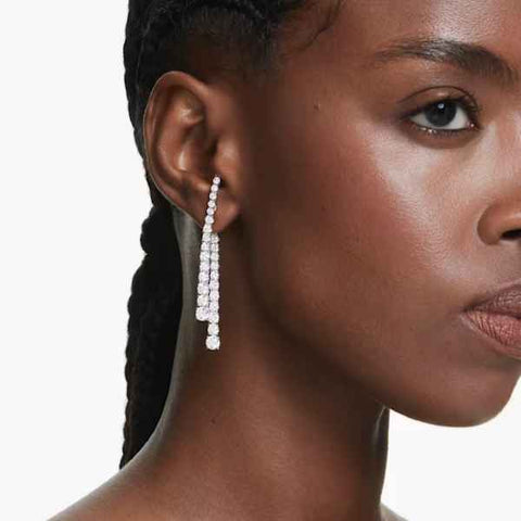 Matrix Pierced Drop Earrings White