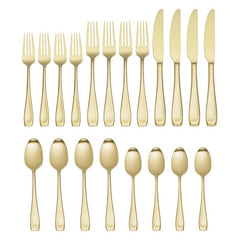 Moda Champagne Satin 20-Piece Flatware Set