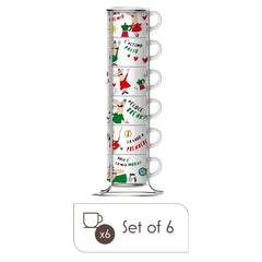 Italia Stackable Percelain Cappuccino Cups Set of 6