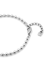 Beaded Charm Anklet - Silver