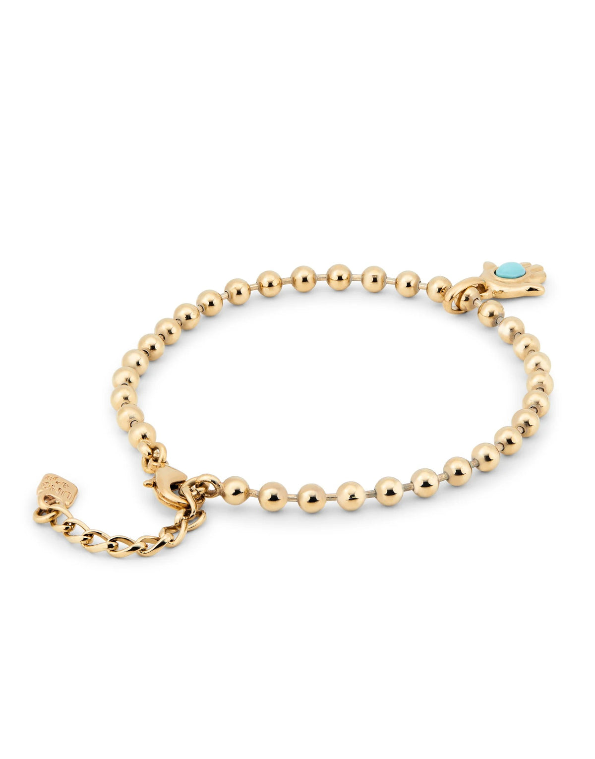 Beaded Charm Anklet - Gold