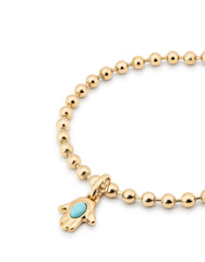 Beaded Charm Anklet - Gold