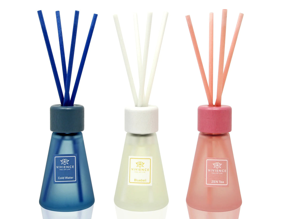 Set of 3 Cone Shaped Reed Diffusers Assorted Colors