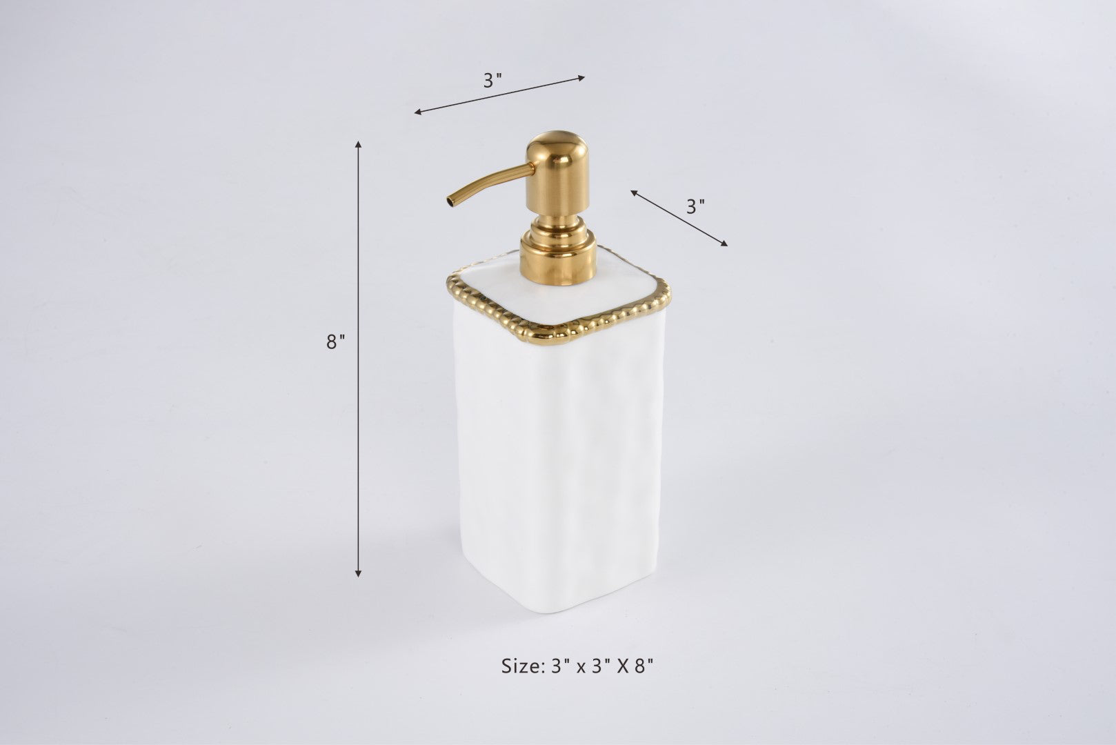 Vanity Accessories With Gold Beads Soap Pump
