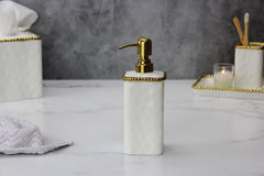 Vanity Accessories With Gold Beads Soap Pump