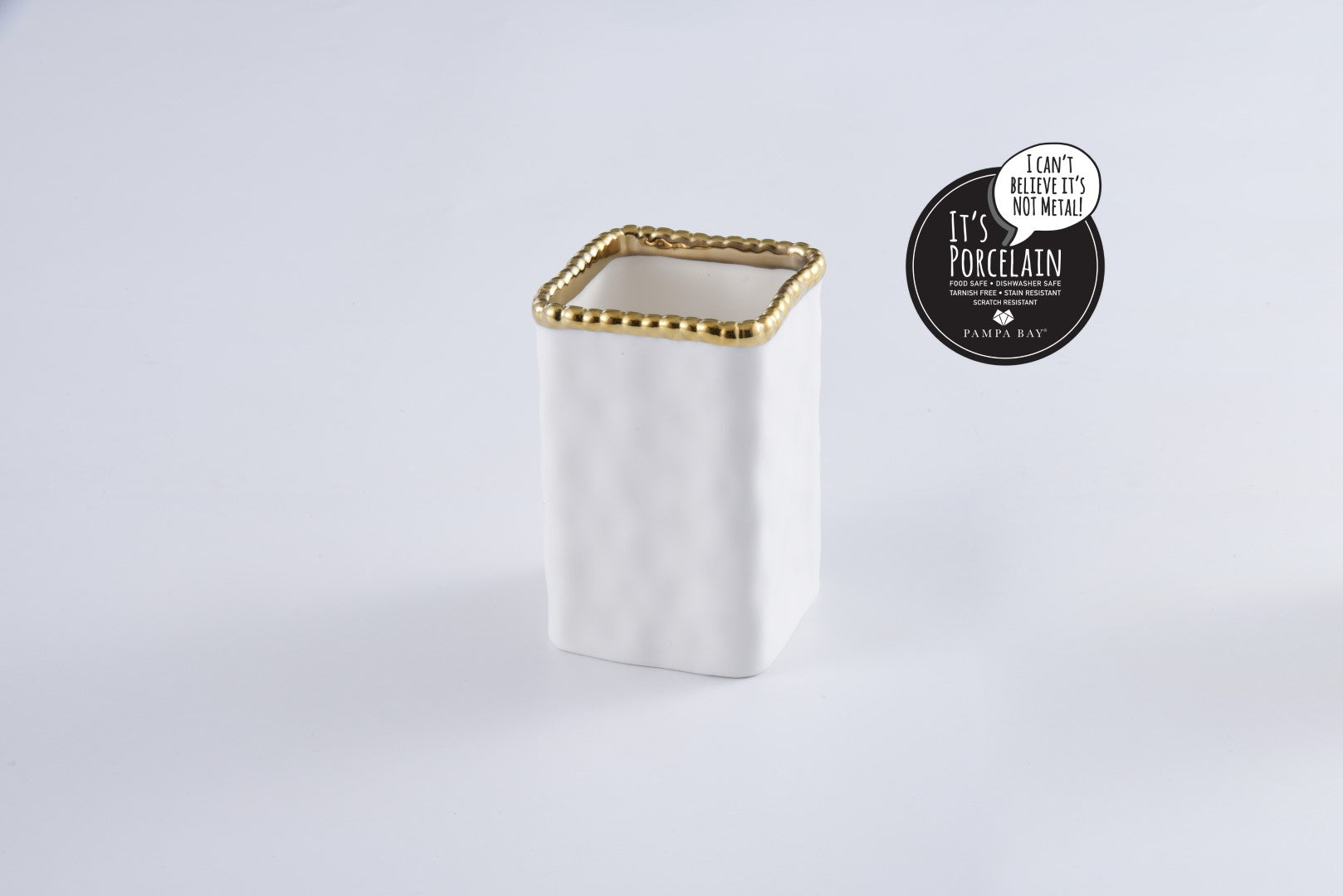 Vanity Accessories With Gold Beads Toothbrush Holder