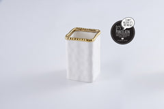 Vanity Accessories With Gold Beads Toothbrush Holder