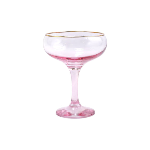 Rainbow Coupe Champagne Glass, Pink
