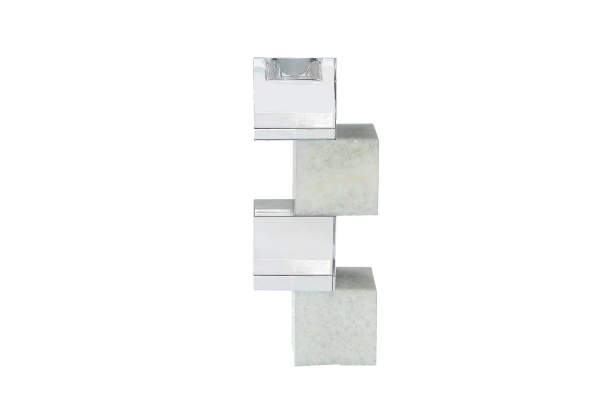 Block Candle Holder, 9.5"H