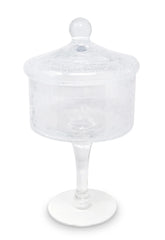 Liscio Ottico - Stemmed Cookie Jar with Ball Knob on Lid - Cracked