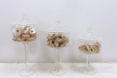 Liscio Ottico - Stemmed Cookie Jar with Ball Knob on Lid - Cracked