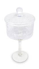 Liscio Ottico - Stemmed Cookie Jar with Ball Knob on Lid - Cracked