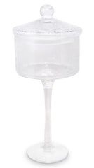 Liscio Ottico - Stemmed Cookie Jar with Ball Knob on Lid - Cracked