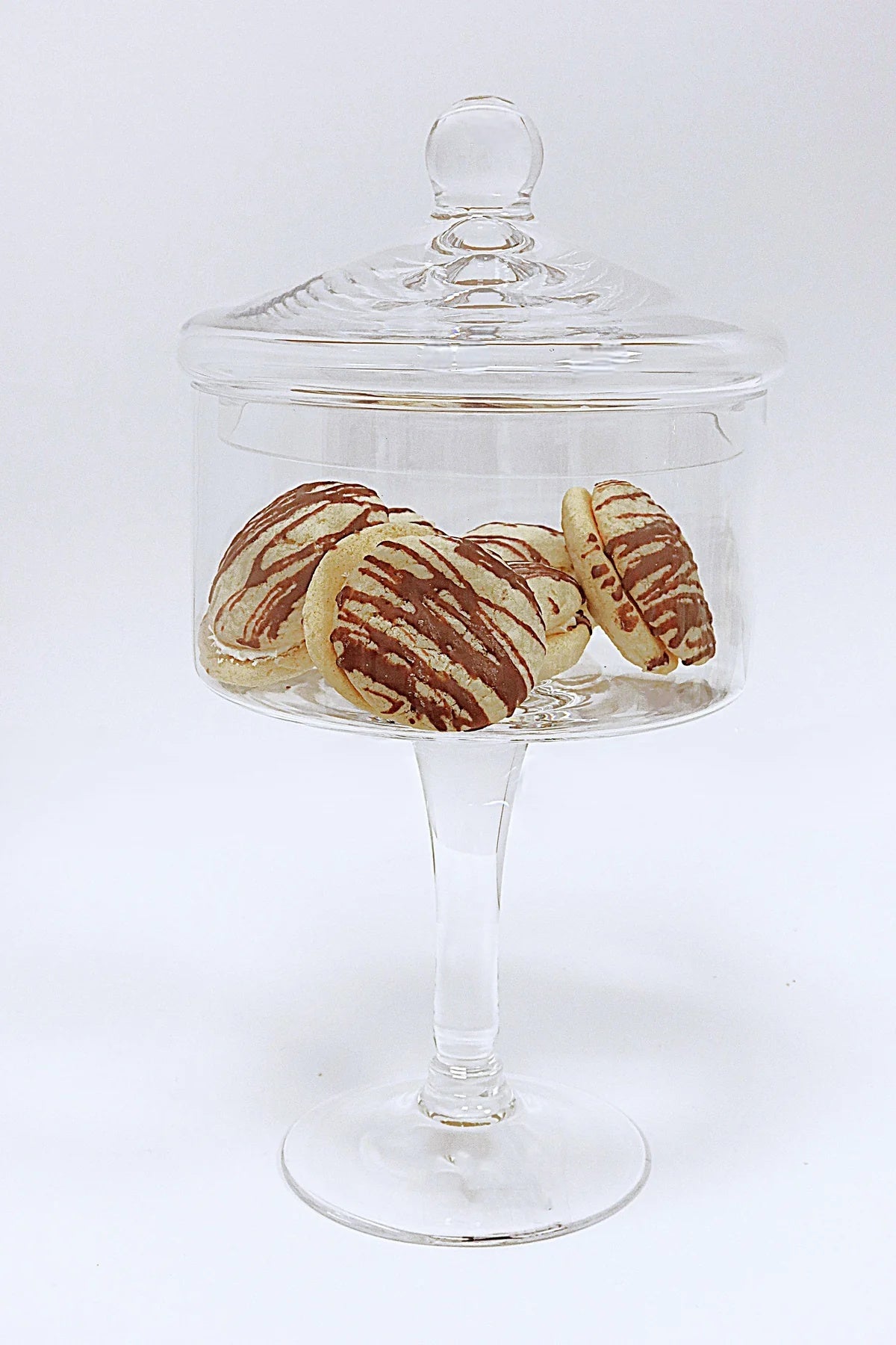 Liscio Ottico - Stemmed Cookie Jar with Ball Knob on Lid - Flat