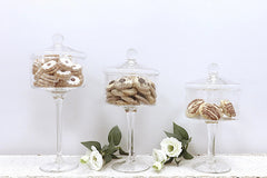 Liscio Ottico - Stemmed Cookie Jar with Ball Knob on Lid - Flat