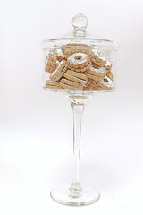 Liscio Ottico - Stemmed Cookie Jar with Ball Knob on Lid - Flat